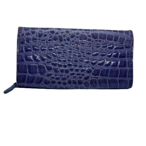 Authentic Pre-owned Folli Follie Purple Patent Leather Long Designer Wallet - Picture 2 of 10